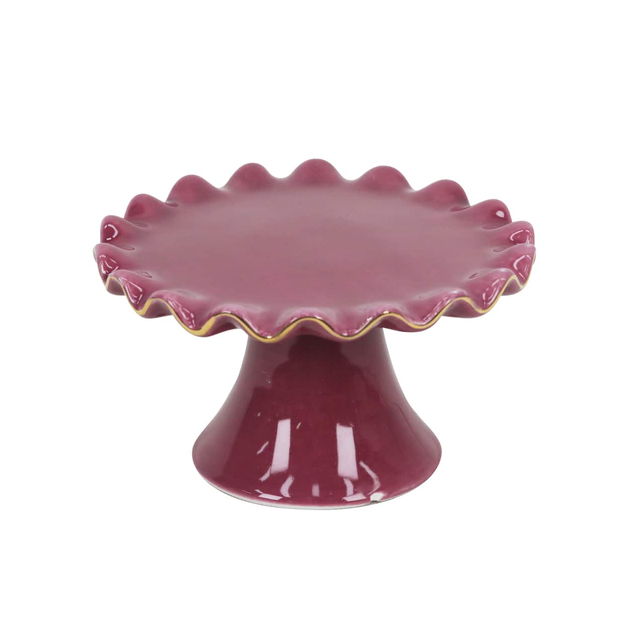 5.5" Ruffled Ceramic Cake Stand by Ashland®